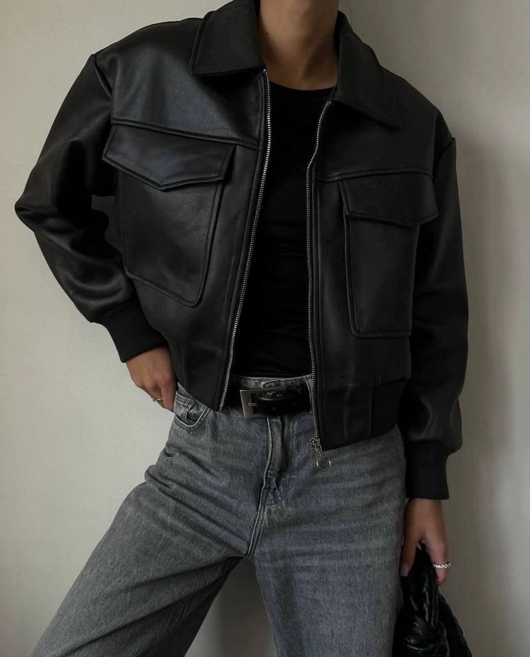 женская куртка из искусственной кожи,кожаная куртка,кожаный бомбер,куртка бомбер кожаная,повседневная куртка