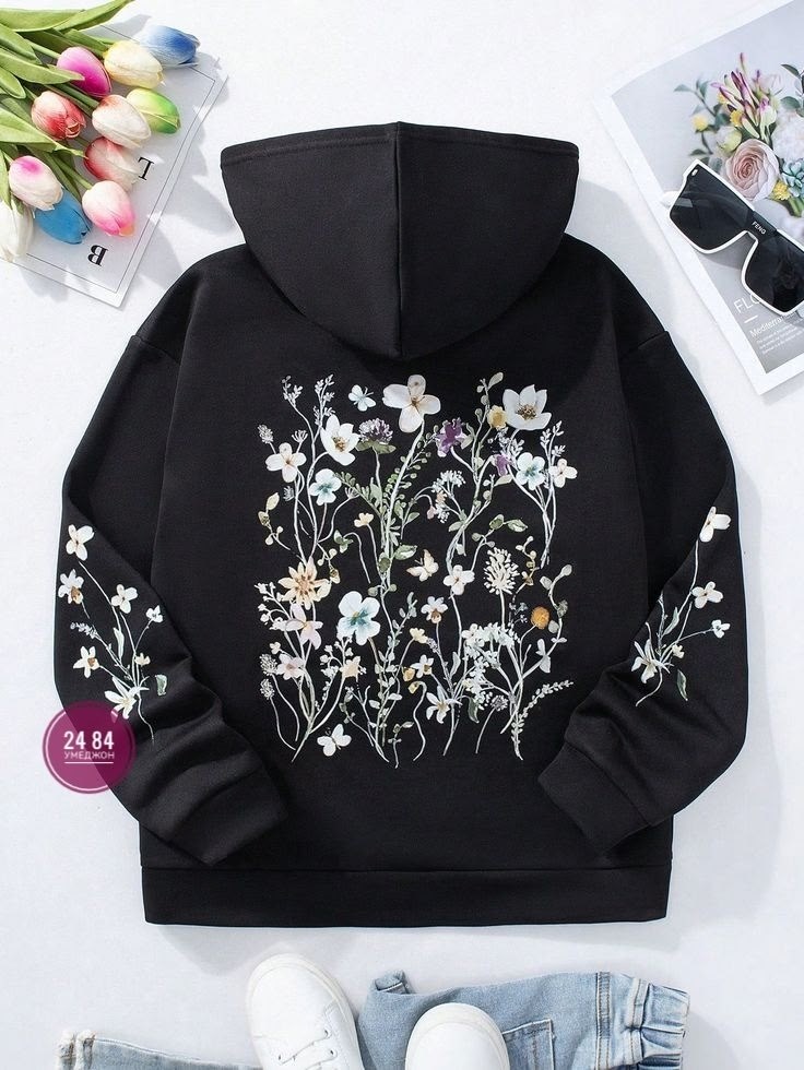 толстовка в стиле,толстовка с цветами,женские толстовки с капюшоном,женская кофта,толстовка