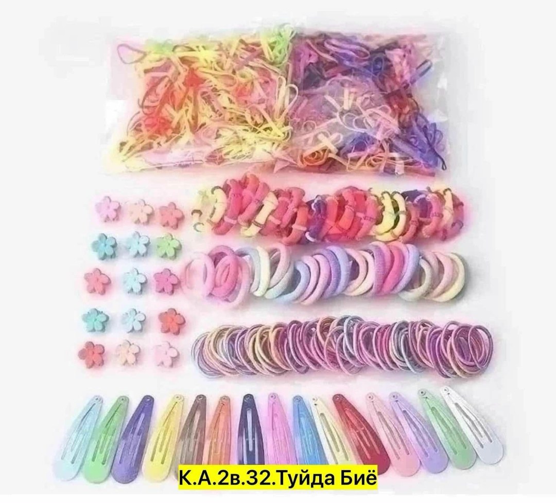 набор резинка для волос,набор резинок для девочек,набор резинок для волос с заколками,набор резинки,подарочный набор аксессуаров для волос для