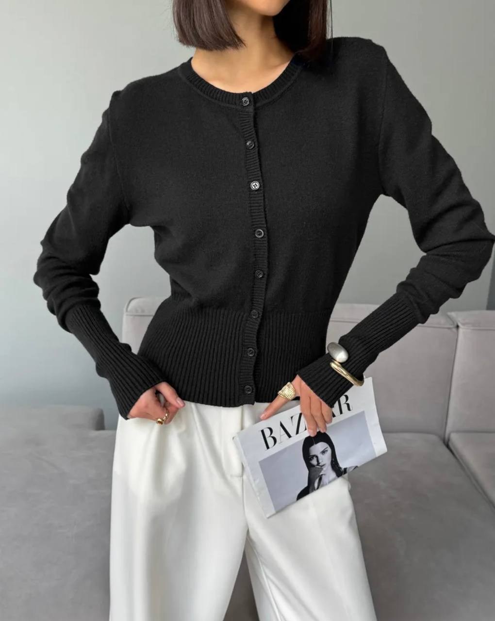 кардиган,женская кофта,кардиган на пуговицах,чёрный кардиган