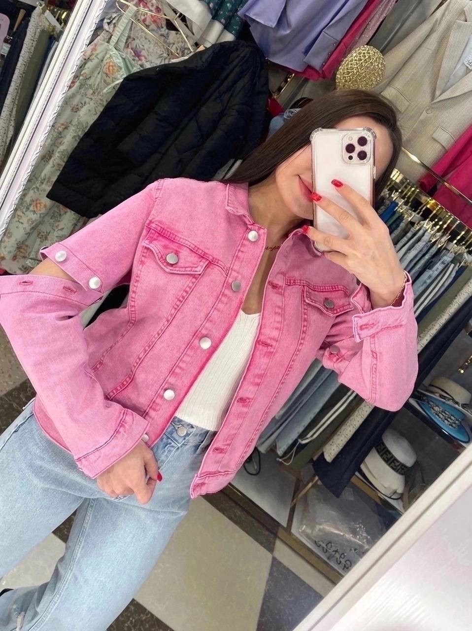 джинсовая куртка,женская джинсовая куртка с большими карманами,женские джинсовые куртки,розовая джинсовая куртка,женская куртка
