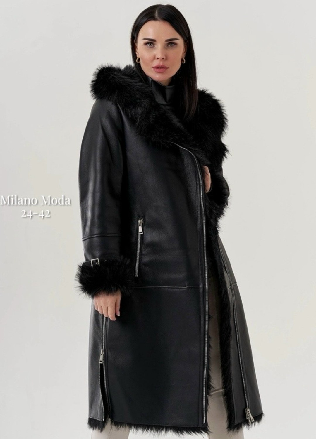 дублёнка авиатор женская удлиненная,дубленка из эко кожи,черная дубленка,женская дублёнка,дубленка удлиненная