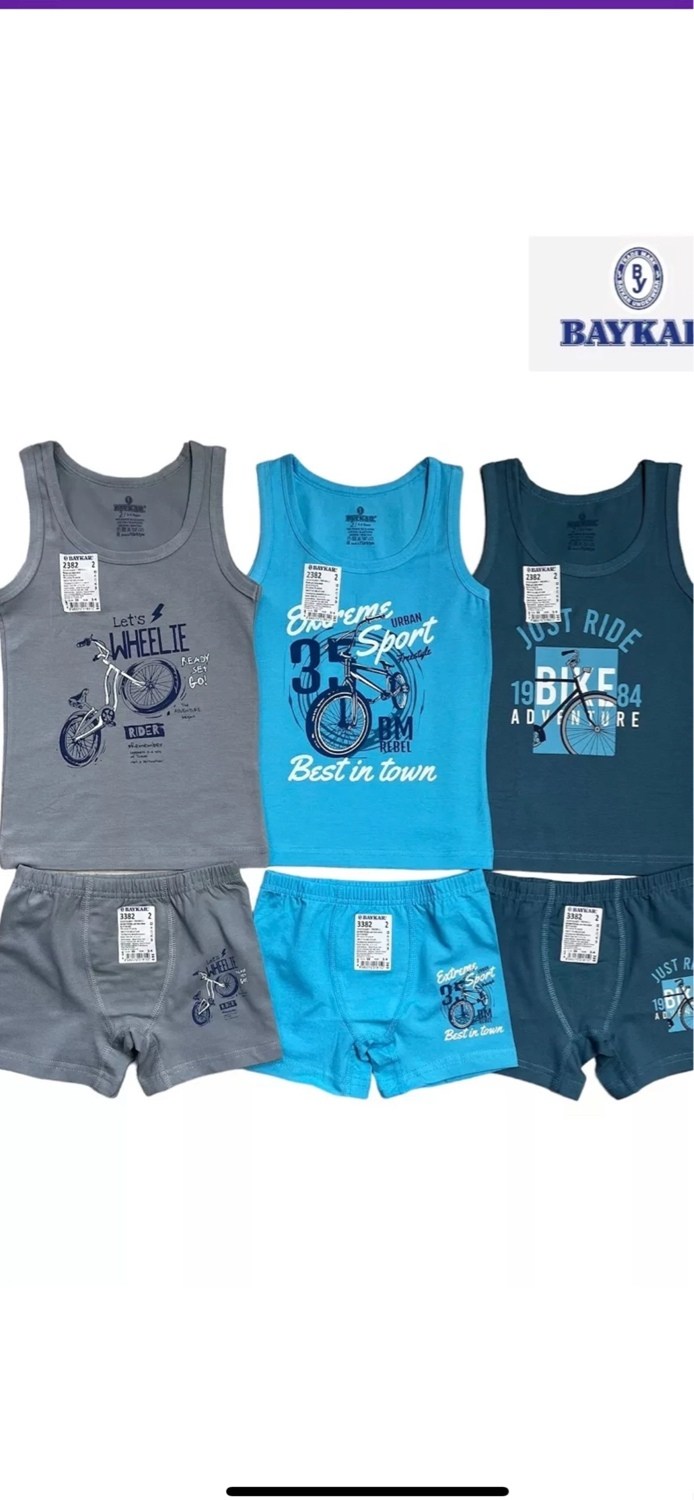 комплект майка и трусы для мальчика 164-170,комплект боксеры + майка байкар,майка baykar для мальчиков,комплект маек baykar,майка байкар для мальчика