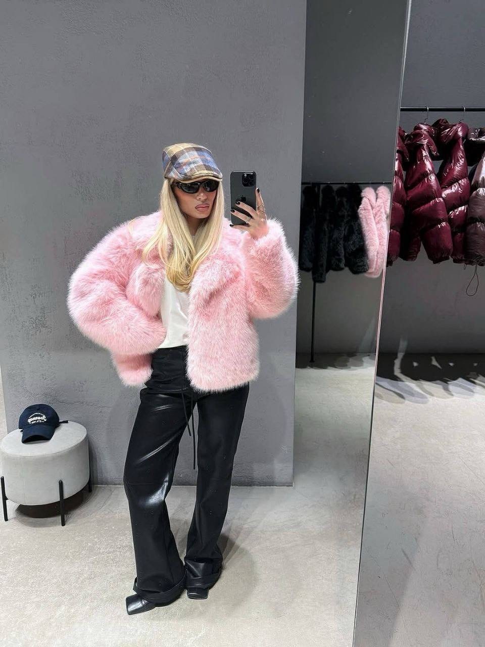 розовая шубка,шуба розовая,пальто из искусственного меха,шуба женская,меховая куртка