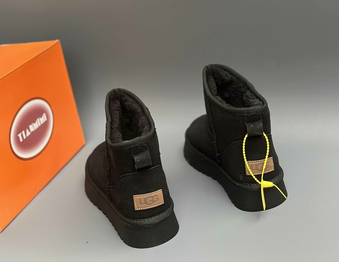 женские угги, угги черный из материи,,ugg classic mini black,угги ugg classic mini