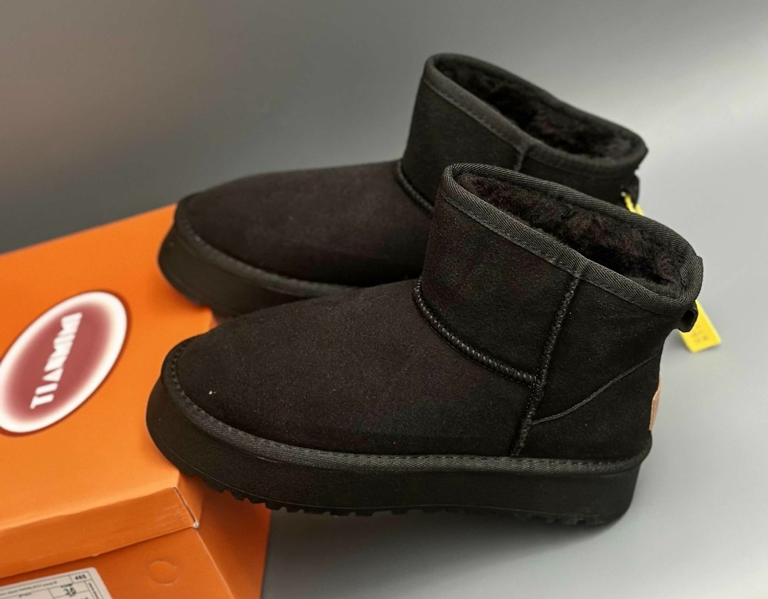женские угги, угги черный из материи,,ugg classic mini black,угги ugg classic mini