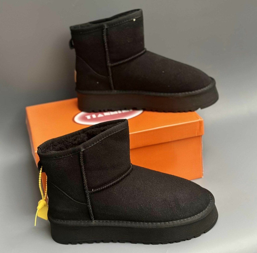 женские угги, угги черный из материи,,ugg classic mini black,угги ugg classic mini