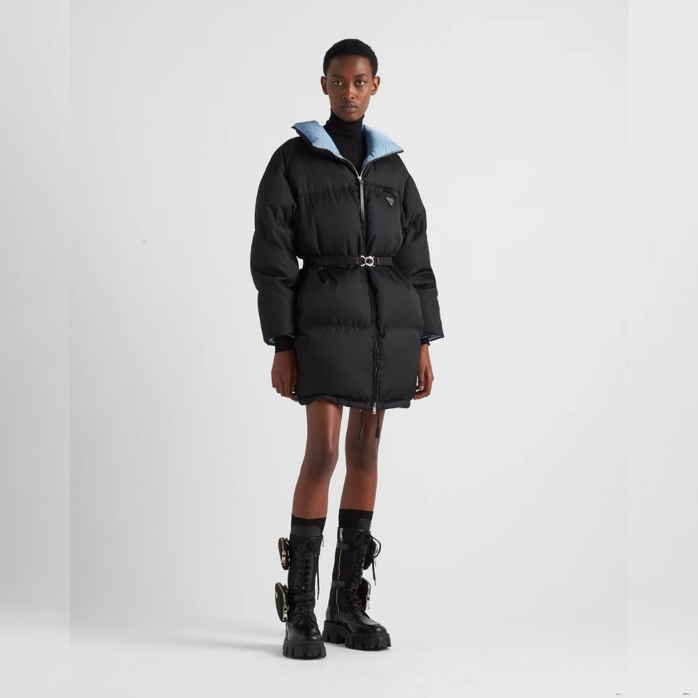 пуховик для женщин,пуховик двусторонний,черный пуховик,пуховик,пуховик прада