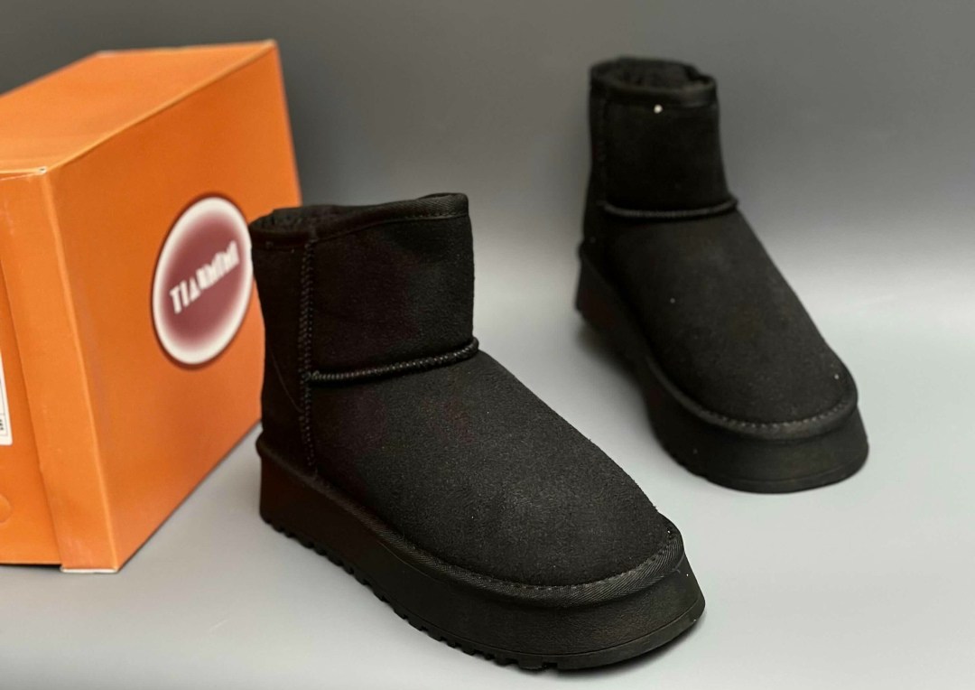 женские угги, угги черный из материи,,ugg classic mini black,угги ugg classic mini