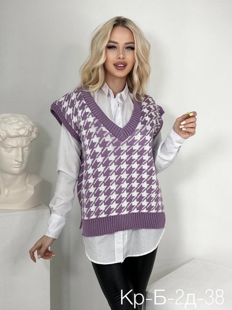 жилетка гусиная лапка,женский вязаный жилет,вязаная жилетка,жилетка женская,вязаные жилеты