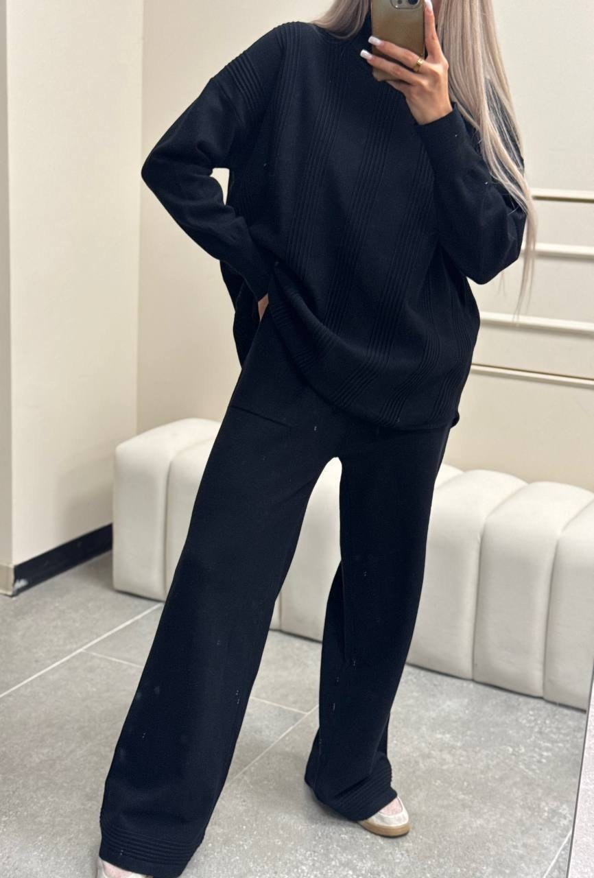 трикотажные костюмы,стильные костюмы,костюм лапша с брюками,женский костюм,вязаные костюмы
