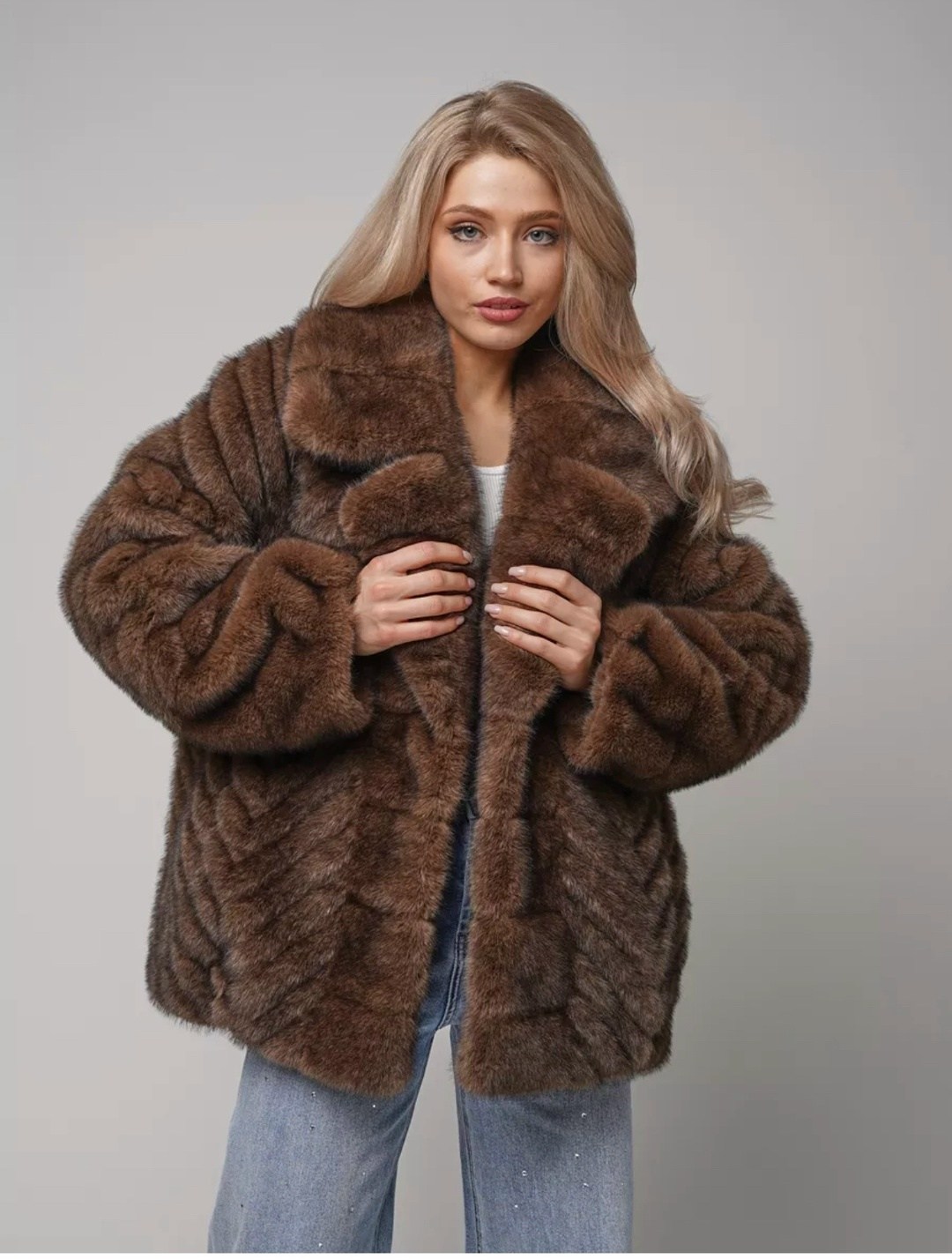 шуба женская,шуба из экомеха,шубка,полушубок из норки,норковая шуба