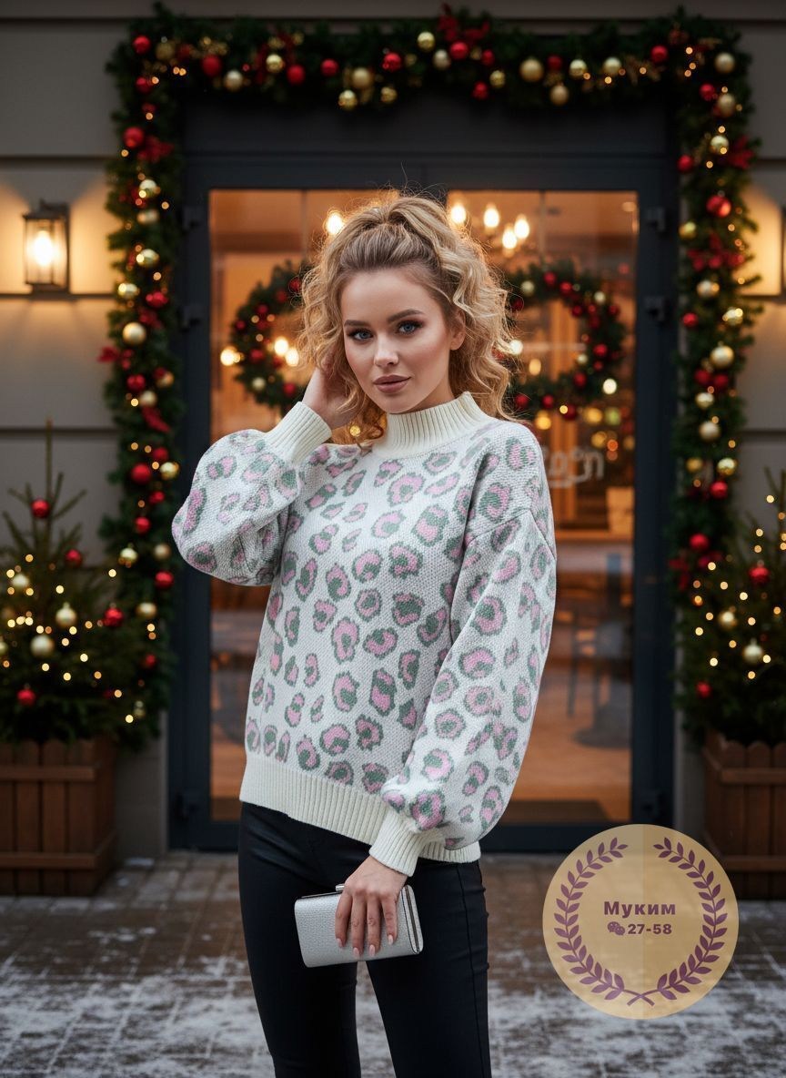 свитера женские,женский вязаный свитер с леопардовым принтом,модные свитера,вязаные свитера женские,кофта женская