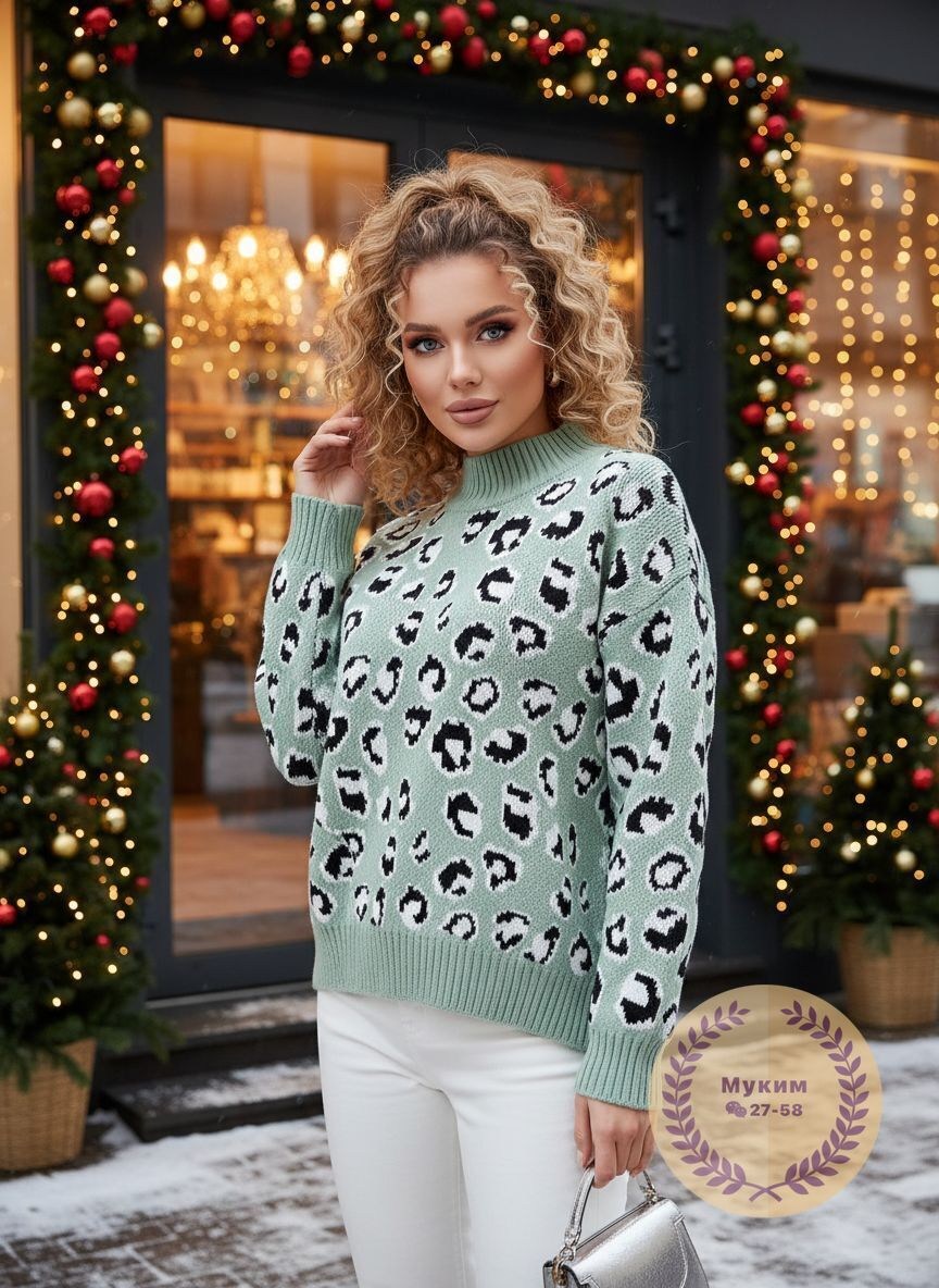свитера женские,женский вязаный свитер с леопардовым принтом,модные свитера,вязаные свитера женские,кофта женская