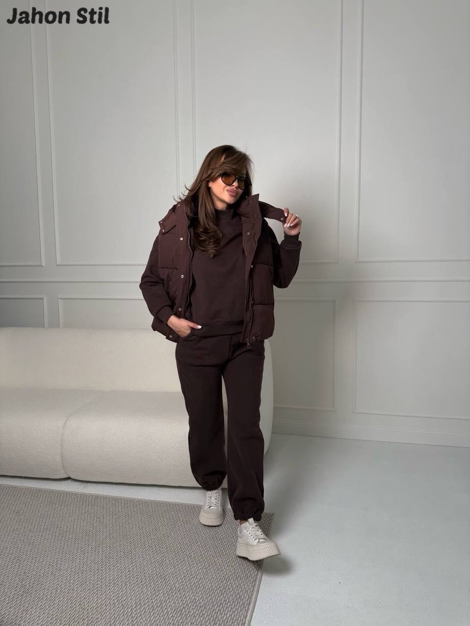 костюм тройка с курткой,стильные костюмы,костюм женский на флисе,костюм теплый,костюм женский тёплый