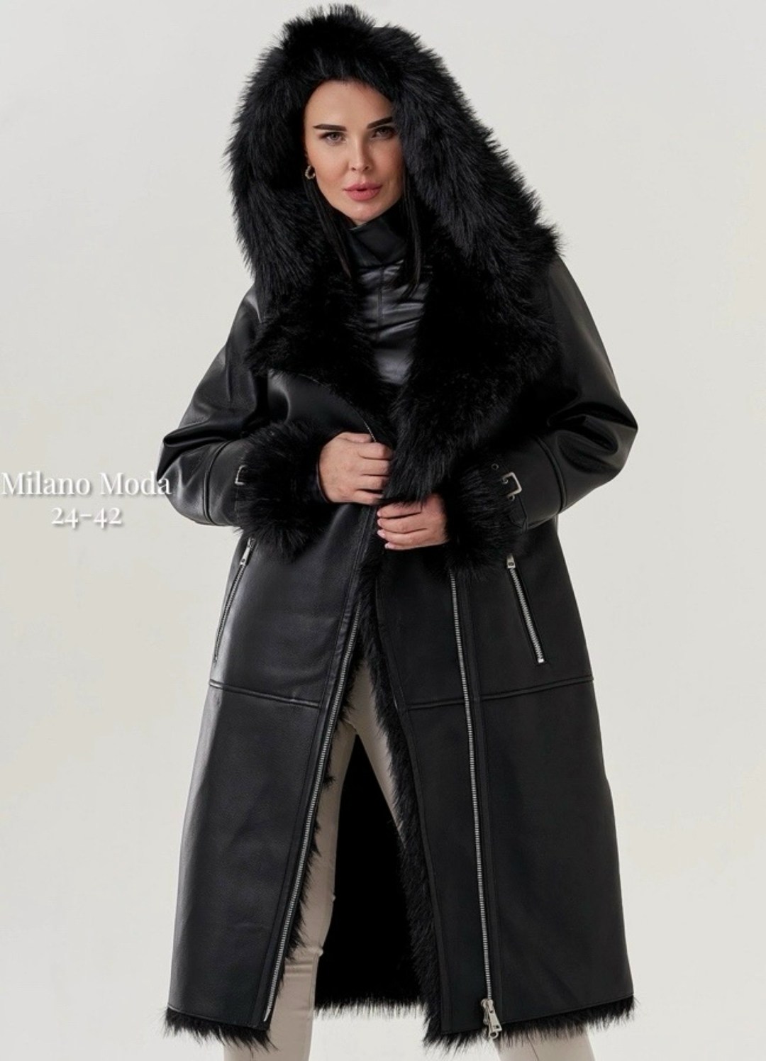 дублёнка авиатор женская удлиненная,дубленка из эко кожи,черная дубленка,женская дублёнка,дубленка удлиненная