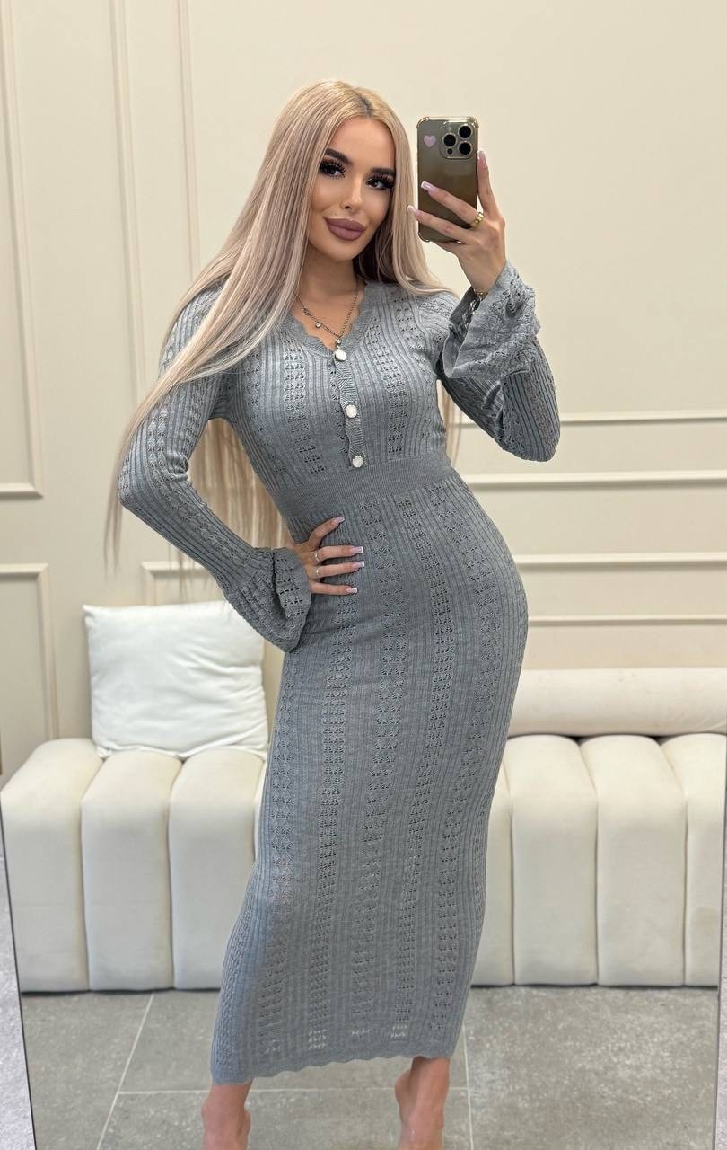 вязаные платья,платье серое трикотажное,трикотажное платье лапша,трикотажное платье,платье женское вязаное