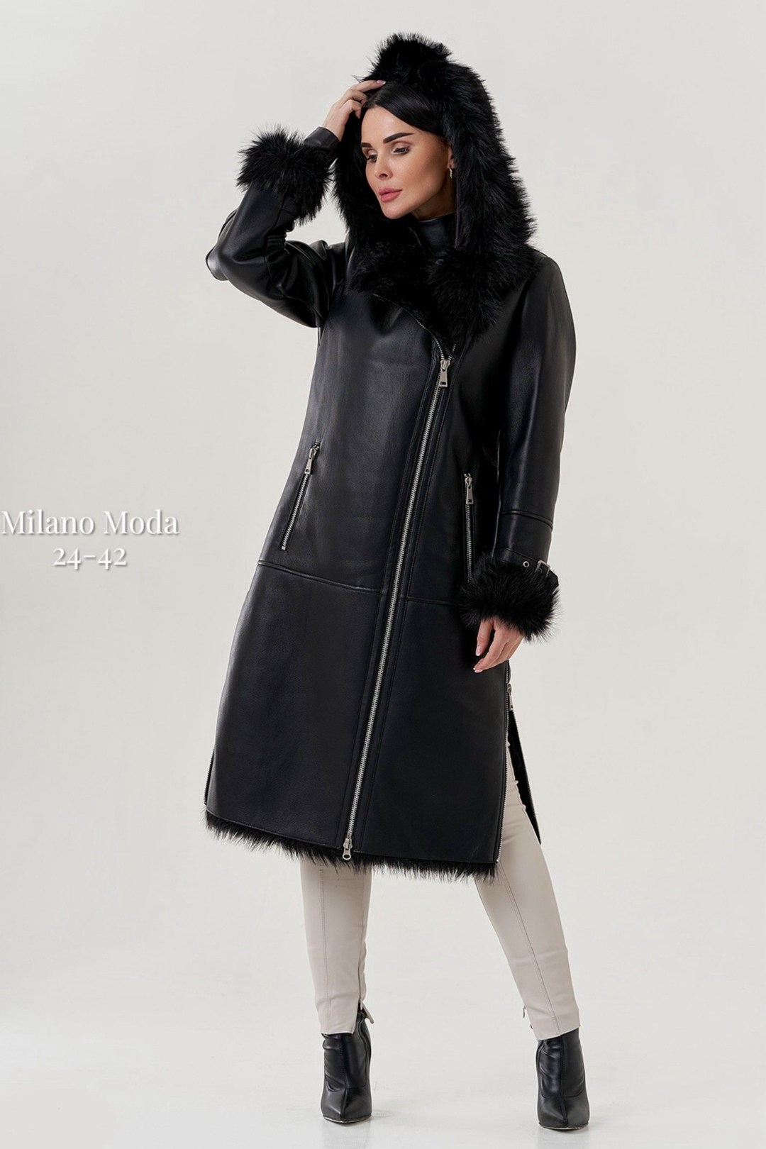 дублёнка авиатор женская удлиненная,дубленка из эко кожи,черная дубленка,женская дублёнка,дубленка удлиненная