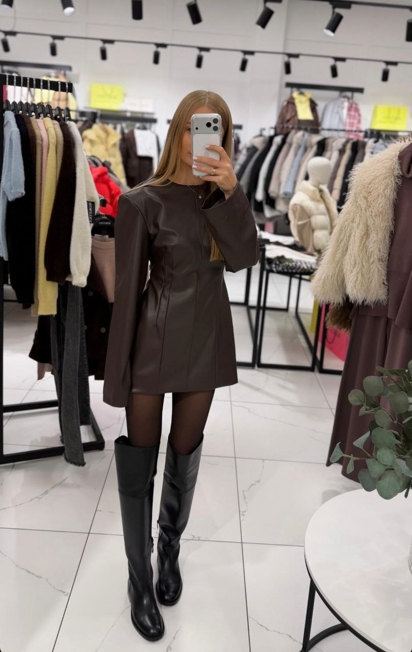 платье из искусственной кожи,платье из экокожи,кожаное платье,платье черное кожаное,женское платье из экокожи