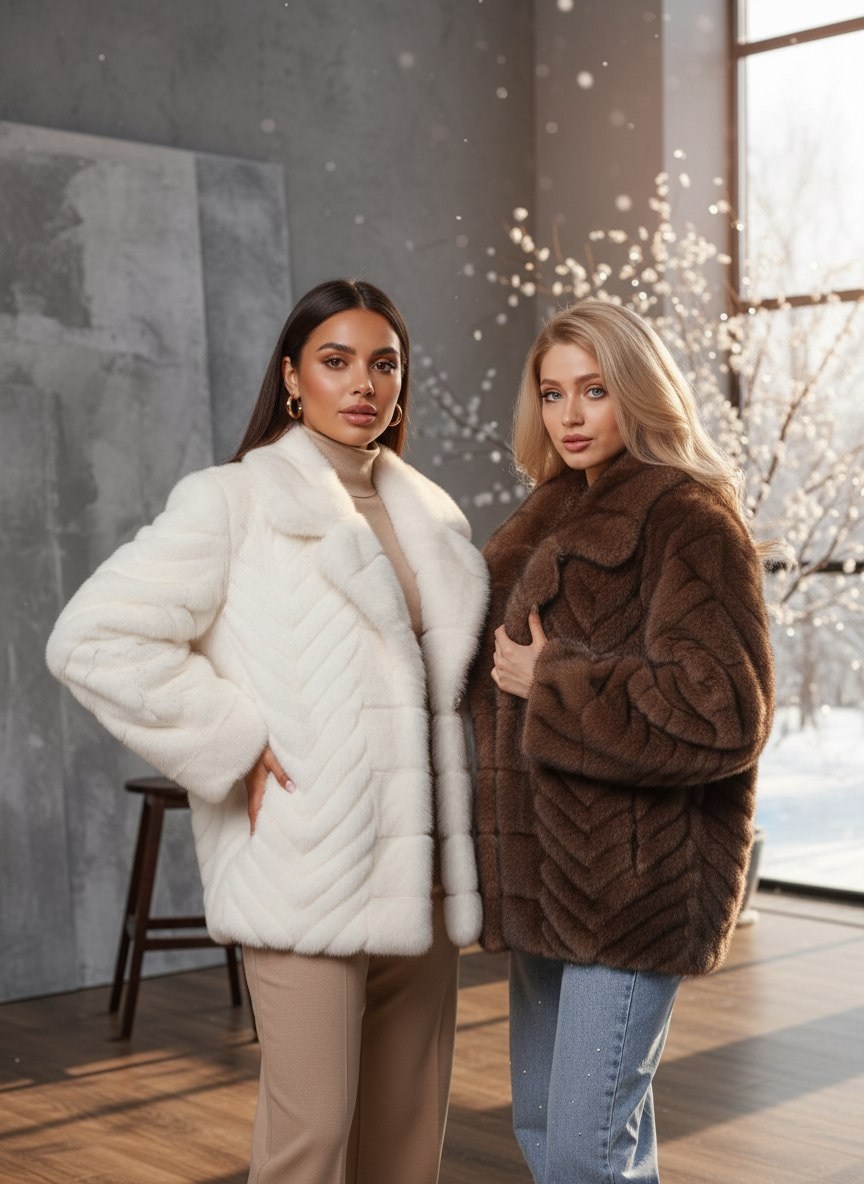 шуба женская,шуба из экомеха,шубка,полушубок из норки,норковая шуба