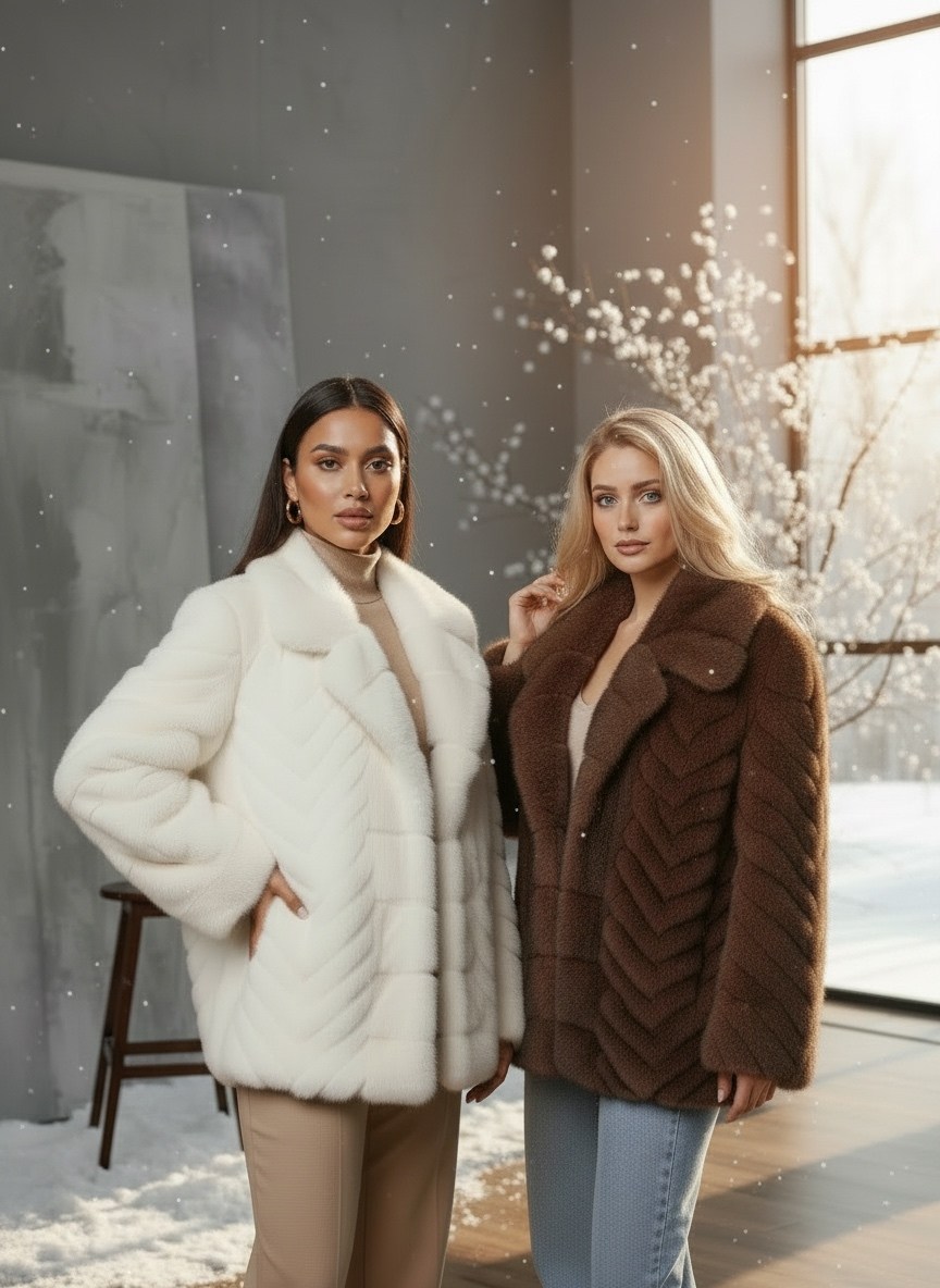 шуба женская,шуба из экомеха,шубка,полушубок из норки,норковая шуба