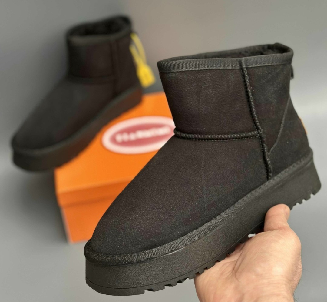 женские угги, угги черный из материи,,ugg classic mini black,угги ugg classic mini