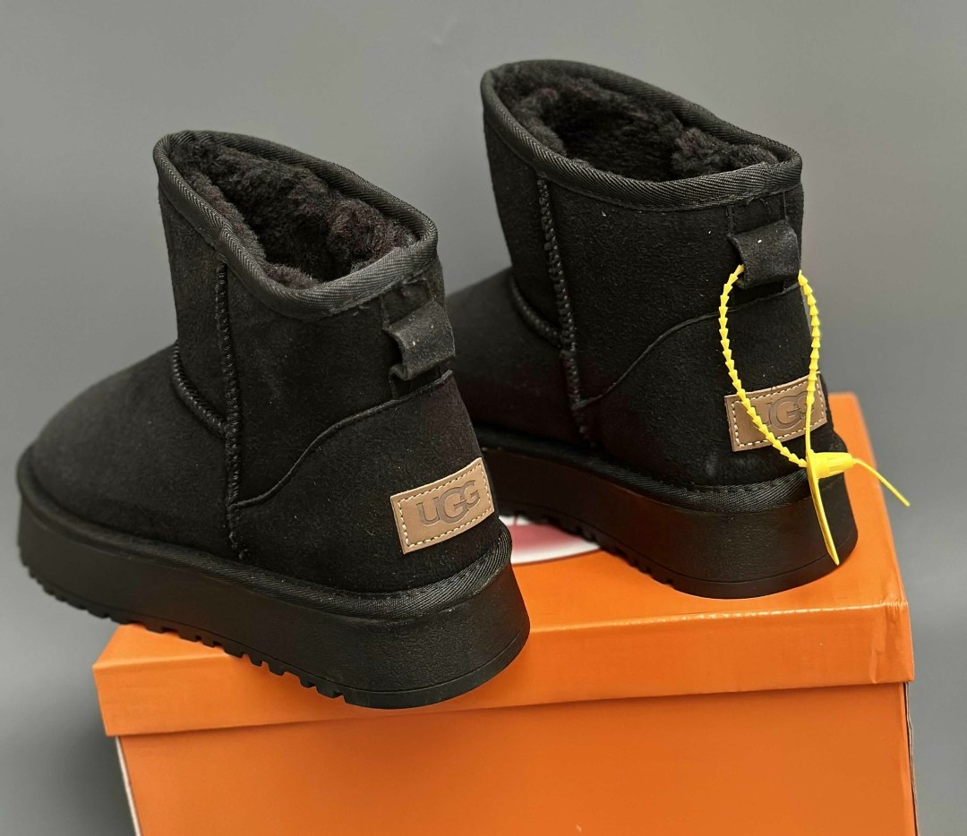 женские угги, угги черный из материи,,ugg classic mini black,угги ugg classic mini