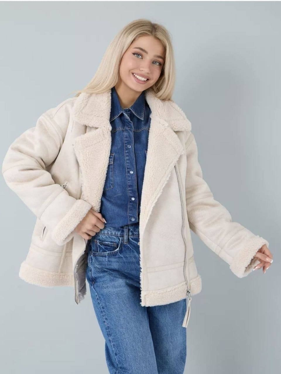 белая дубленка,дубленка короткая,женская дублёнка,дубленка женская авиатор,дубленка искусственная женская