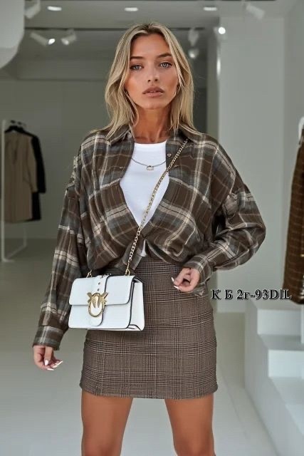 рубашка в клетку женская,костюмы женские,костюм с юбкой и рубашкой,костюм в клетку,рубашка с юбкой