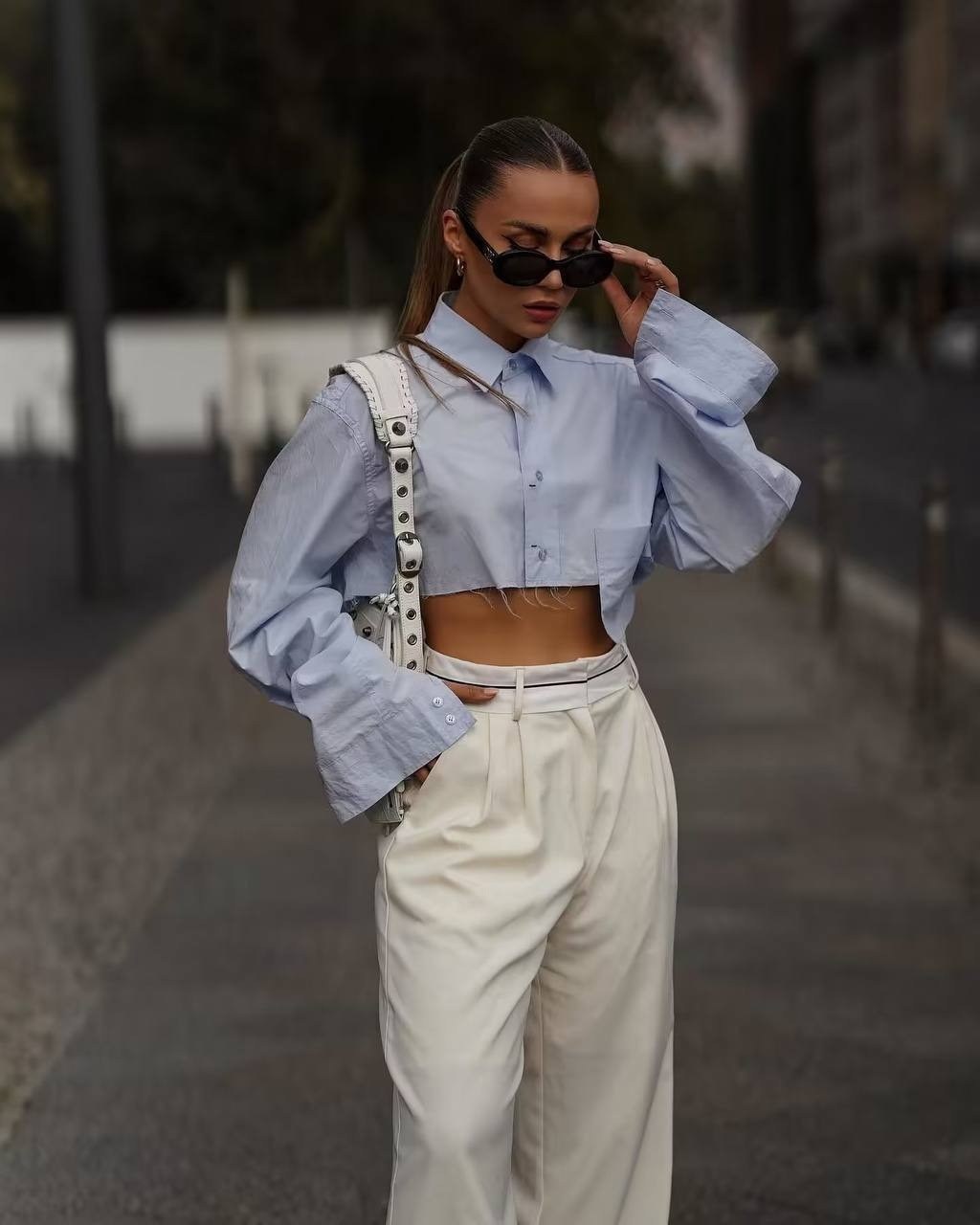 рубашка женская укороченная,стильная блузка,блузка модная,блузка повседневная,женская рубашка