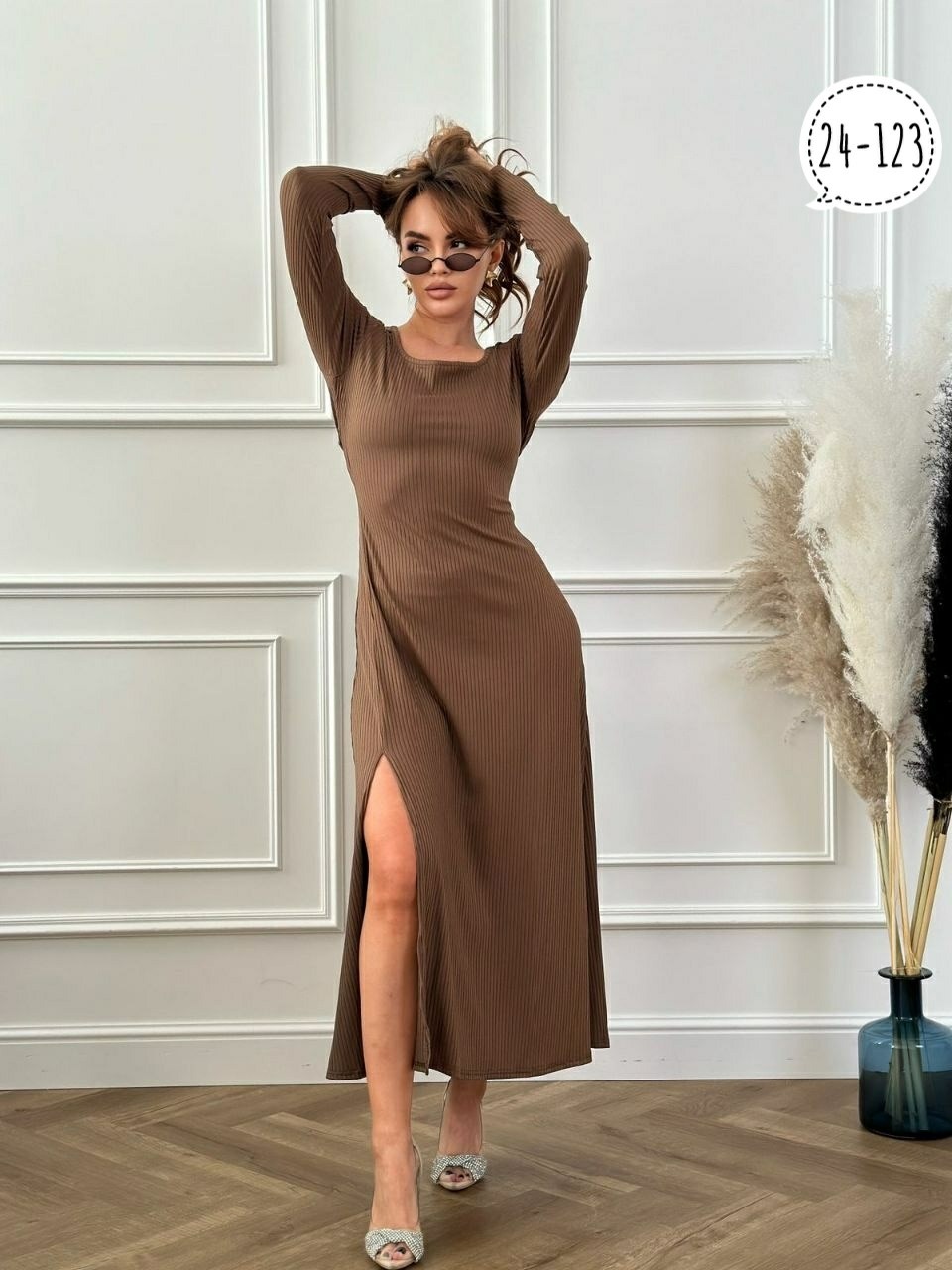 трикотажное платье миди,платье из трикотажа,женское платье лапша,трикотажное платье с разрезом,платье трикотажное женское