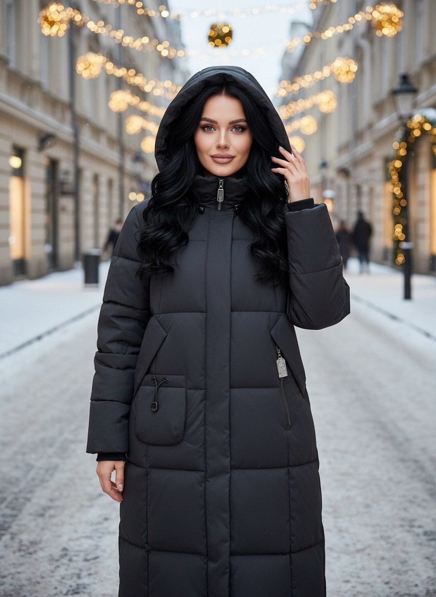 стильные пуховики,пуховик женский зимний длинный с капюшон,пуховик длинный с капюшоном зимний,пуховик женский,куртка женская зимняя удлиненная