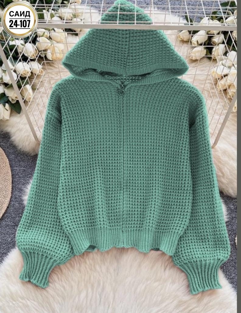вязаная кофта,вязаные кардиганы,женская кофта,женский вязаный кардиган с капюшоном,вязанная кофта