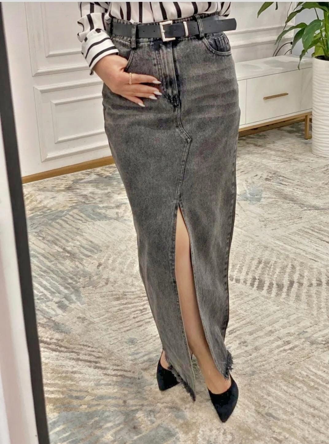 юбка джинсовая,юбка джинсовая женская,джинсовая юбка макси с разрезом,юбка джинсовая длинная с разрезом спереди,длинная джинсовая юбка с разрезом