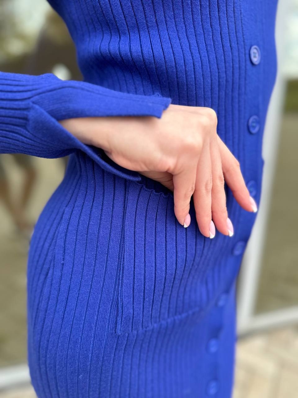 трикотажное платье,платье женская,вязаное платье,платье синее,вязаное платье женское