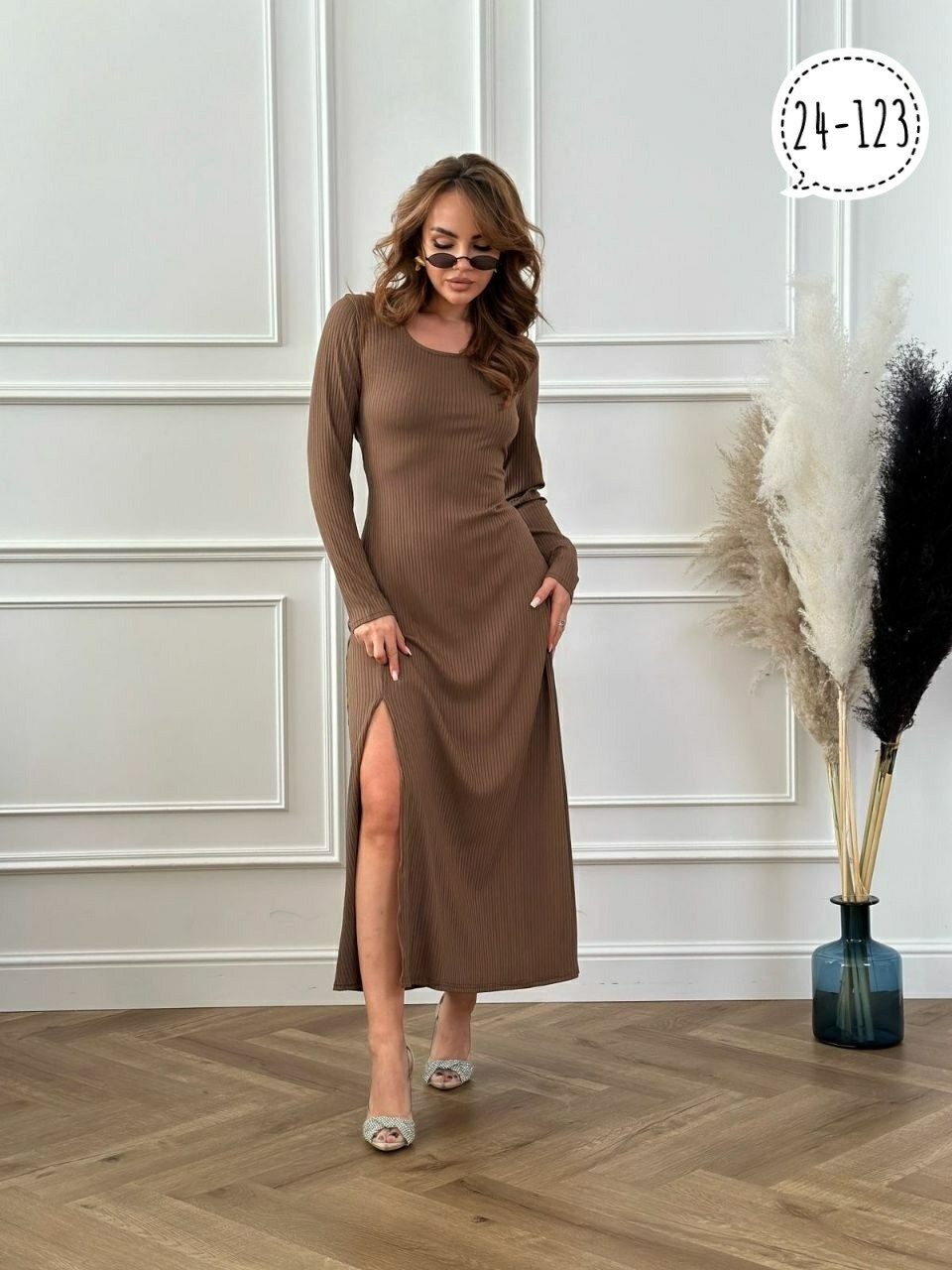 трикотажное платье миди,платье из трикотажа,женское платье лапша,трикотажное платье с разрезом,платье трикотажное женское