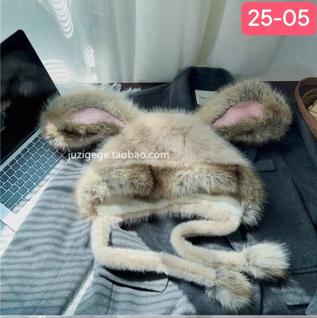 шапка меховая зимняя,плюшевая шапка,зимняя женская шапка,шапка с заячьими ушками,капор меховой