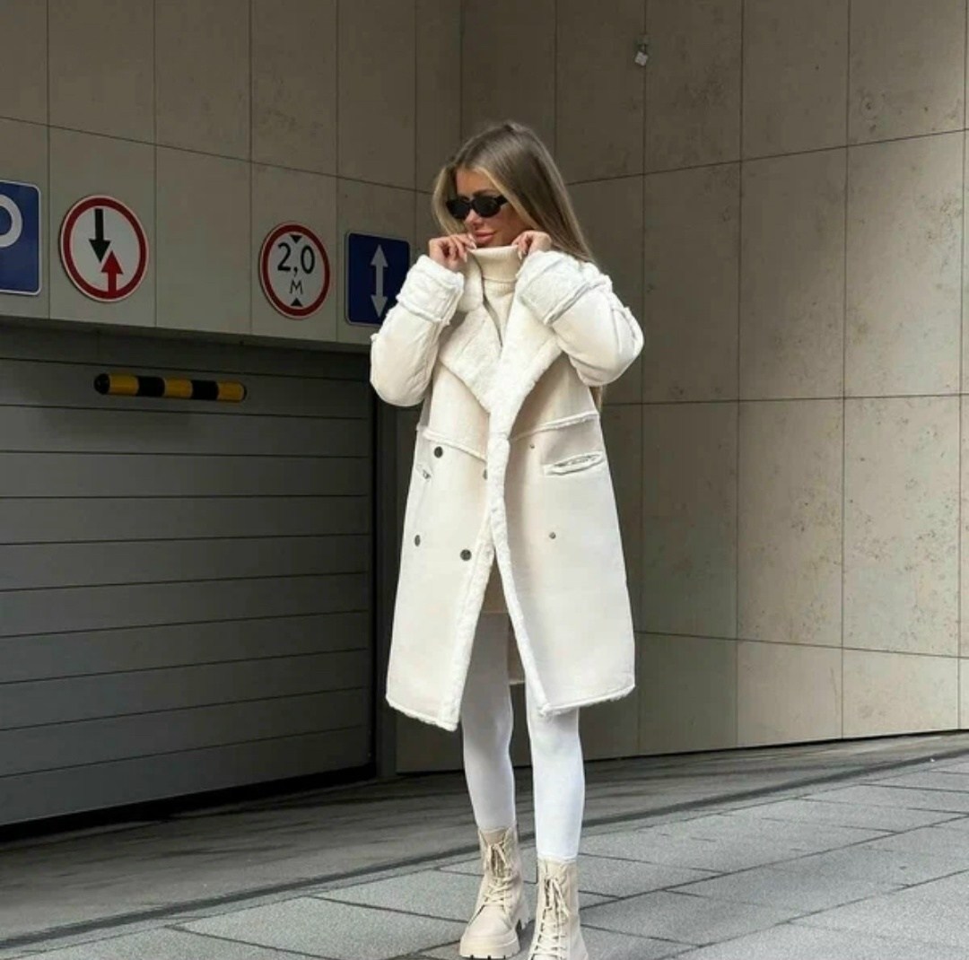 дубленка оверсайз,дубленка удлиненная,пальто теплое,стильная дубленка,пальто модное