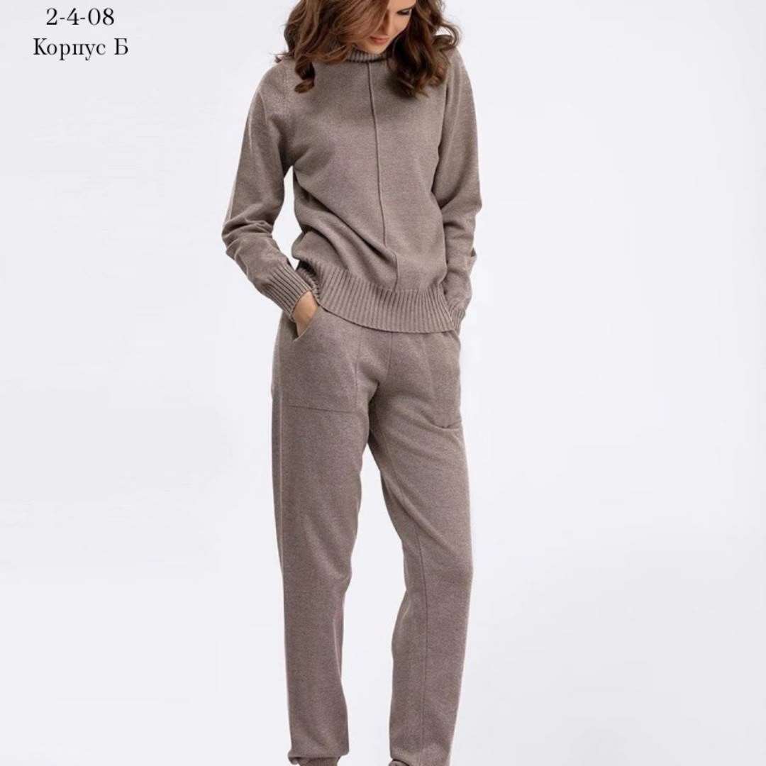 женский трикотажный костюм,костюм из кашемира женский,трикотажный костюм брюками,трикотажный костюм с брюками осенний,спортивный костюм однотонный
