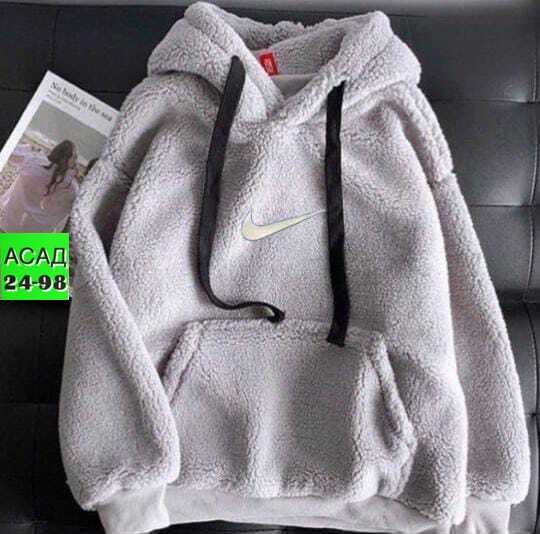 худи барашек nike,плюшевое худи,женская теплая толстовка с капюшоном,толстовка кофта,толстовки худи