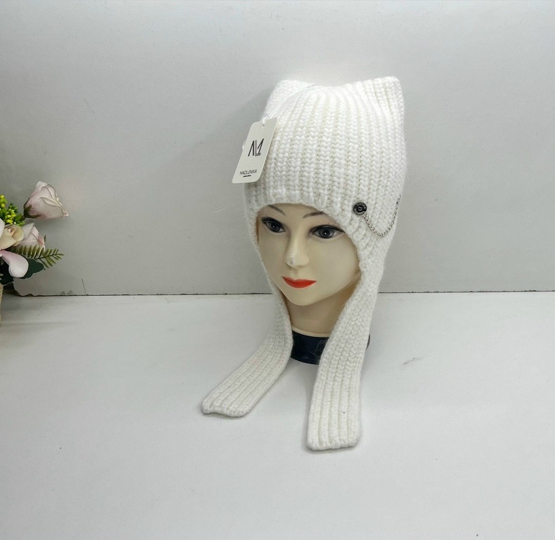 шапочка с ушками,шапка вязаная,вязаная шапка с ушками,детские вязаные шапки,шапка для девочек
