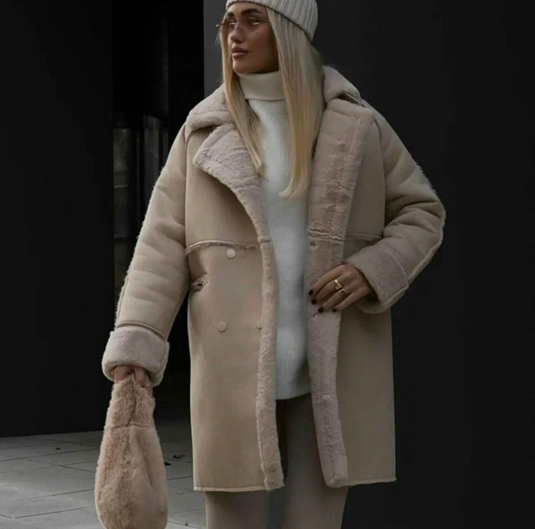 пальто с воротником,женское плюшевое пальто,дубленка женская,модное пальто,теплое пальто