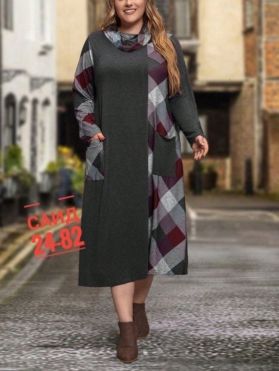 платье женская,платье бохо для полных женщин за 50 мода,шерстяное платье,платье для полной женщины,трикотажное платье