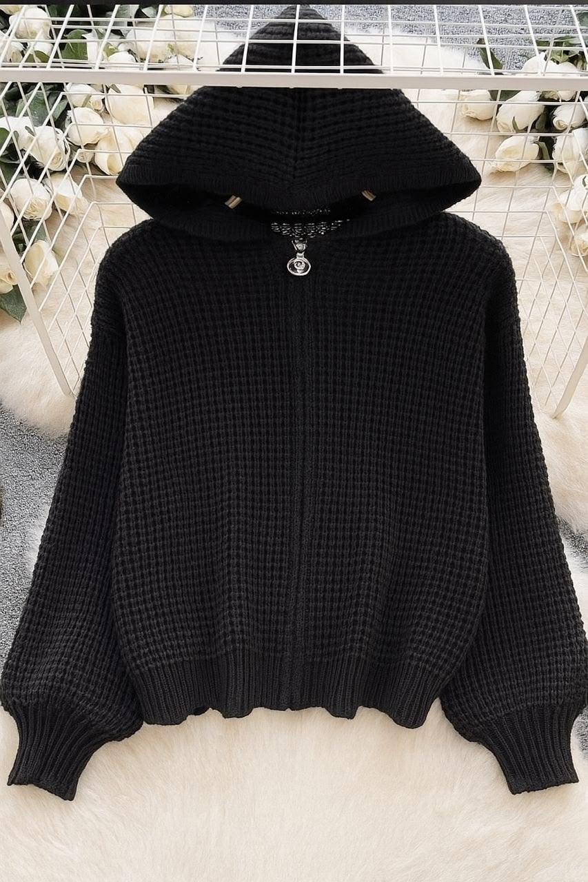 вязаная кофта,женский вязаный кардиган с капюшоном,вязаные кардиганы,свитера с капюшоном,кардиган с капюшоном вязаный