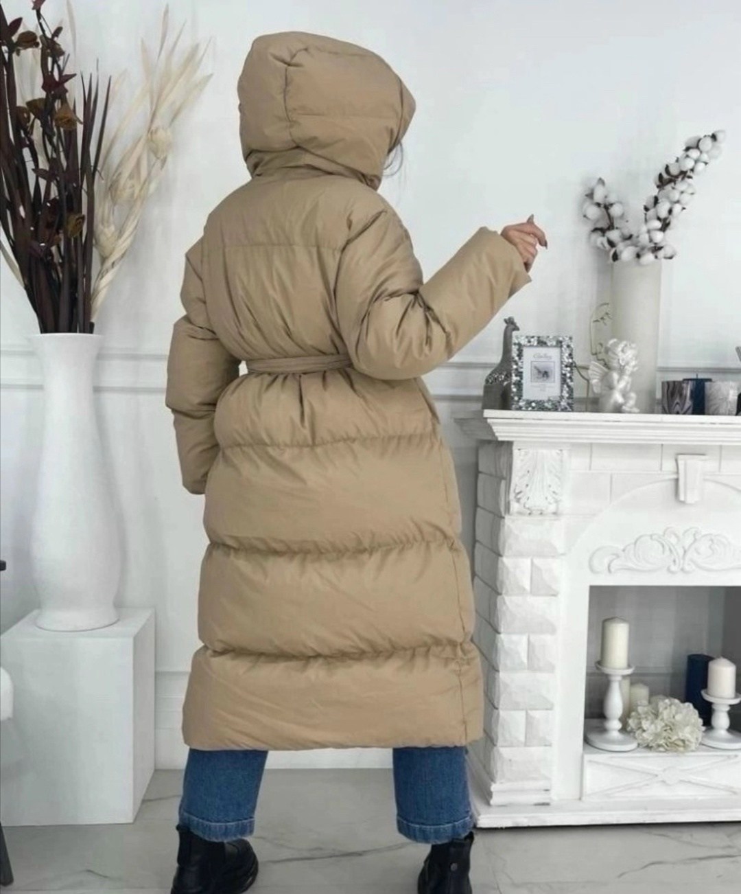 куртка зимняя женская,куртка женская бежевая,пуховик оверсайз с поясом,пуховик оверсайз,стильные пуховики