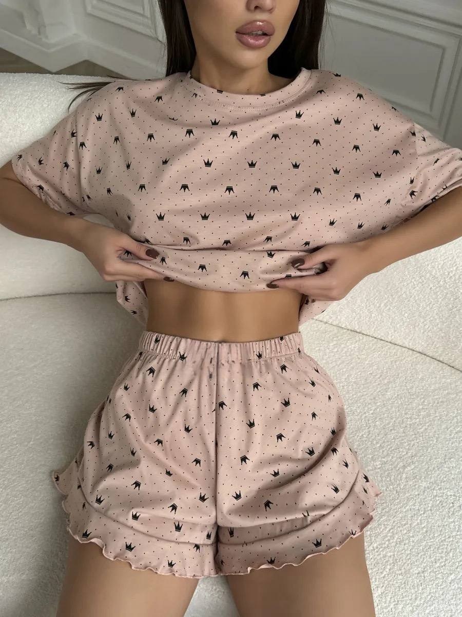 пижамы женская с шортами,пижамы женски,женский пижама,стильная пижама,комплект пижама