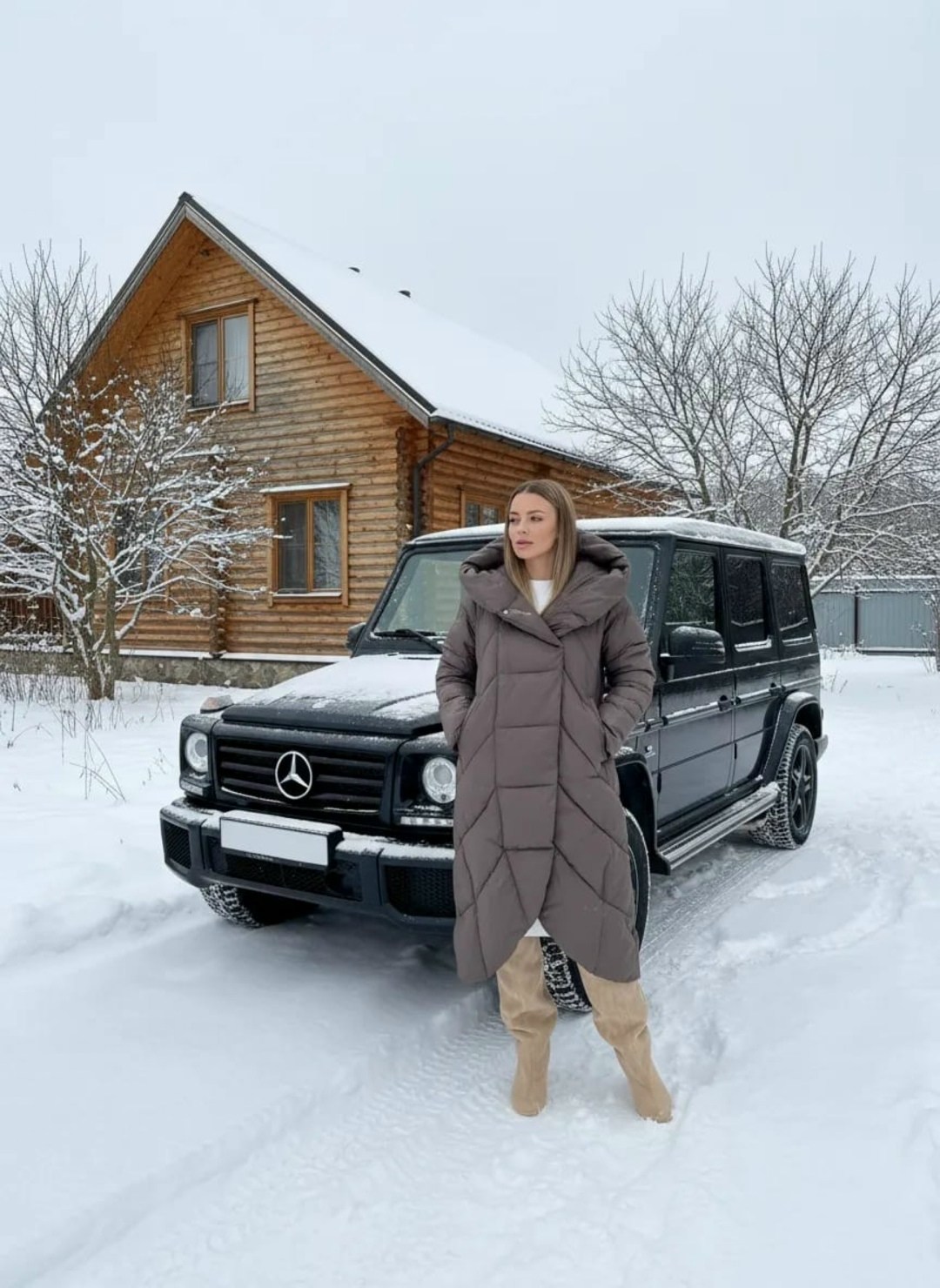 зимняя мода,зимний стиль,девушка,mercedes benz amg g 63,зимний стиль одежды