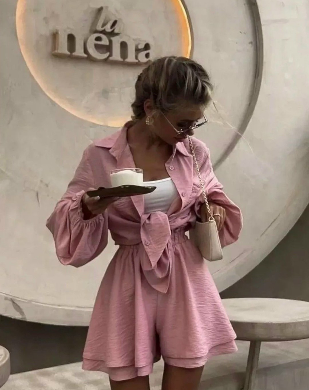 женский костюм с шортами и рубашкой,рубашка с юбкой,стильные костюмы,модное платье