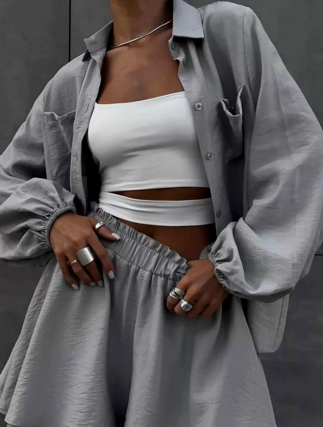 женский костюм с шортами и рубашкой,рубашка с юбкой,стильные костюмы,модное платье