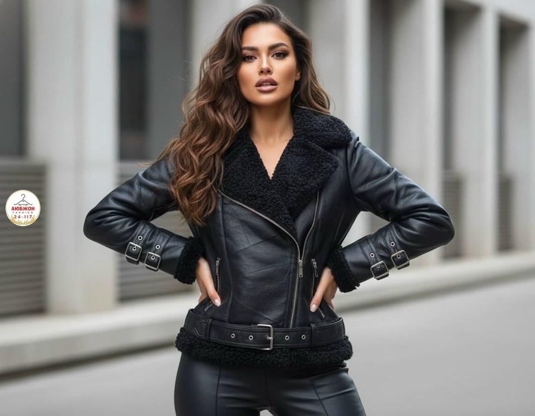кожаная куртка,зимний стиль одежды,образы с черной дубленкой,зимняя мода,кожаная куртка зимняя